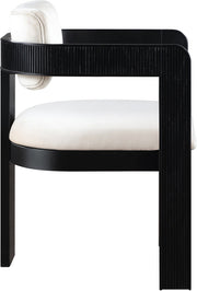 Sacha Velvet Upholstered Dining Chair in Cream, Set of 2 - 11095Cream-C