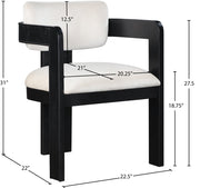 Sacha Velvet Upholstered Dining Chair in Cream, Set of 2 - 11095Cream-C