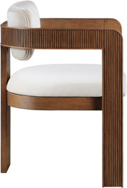 Sacha Velvet Upholstered Dining Chair in Cream, Set of 2 - 11096Cream-C