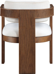 Sacha Velvet Upholstered Dining Chair in Cream, Set of 2 - 11096Cream-C