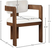 Sacha Velvet Upholstered Dining Chair in Cream, Set of 2 - 11096Cream-C