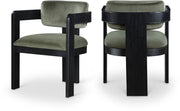 Sacha Velvet Upholstered Dining Chair in Green, Set of 2 - 11095Green-C