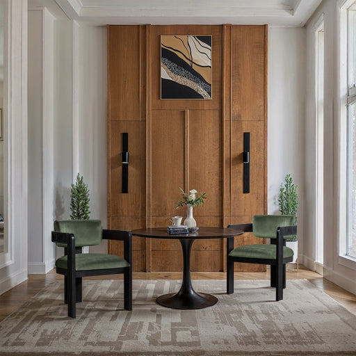 Sacha Velvet Upholstered Dining Chair in Green, Set of 2 - 11095Green-C