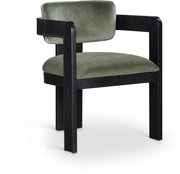 Sacha Velvet Upholstered Dining Chair in Green, Set of 2 - 11095Green-C