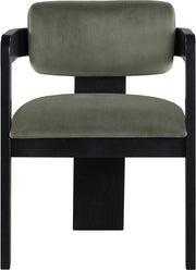 Sacha Velvet Upholstered Dining Chair in Green, Set of 2 - 11095Green-C