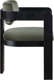 Sacha Velvet Upholstered Dining Chair in Green, Set of 2 - 11095Green-C
