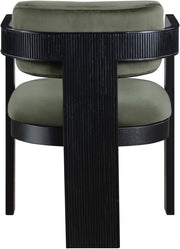 Sacha Velvet Upholstered Dining Chair in Green, Set of 2 - 11095Green-C