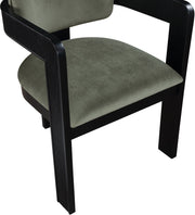 Sacha Velvet Upholstered Dining Chair in Green, Set of 2 - 11095Green-C