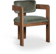 Sacha Velvet Upholstered Dining Chair in Green, Set of 2 - 11096Green-C