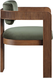 Sacha Velvet Upholstered Dining Chair in Green, Set of 2 - 11096Green-C
