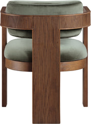 Sacha Velvet Upholstered Dining Chair in Green, Set of 2 - 11096Green-C