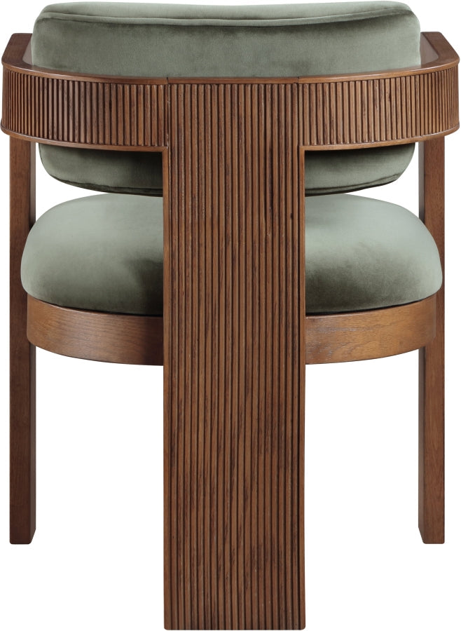 Sacha Velvet Upholstered Dining Chair in Green, Set of 2 - 11096Green-C