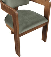 Sacha Velvet Upholstered Dining Chair in Green, Set of 2 - 11096Green-C