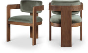 Sacha Velvet Upholstered Dining Chair in Green, Set of 2 - 11096Green-C