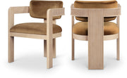 Sacha Velvet Upholstered Dining Chair in Saddle, Set of 2 - 11094Saddle-C