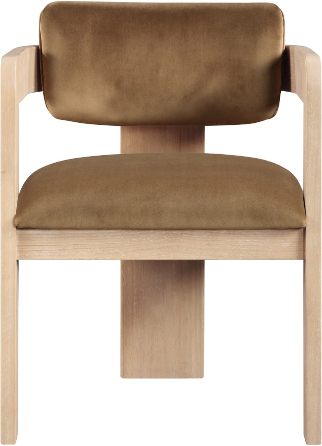 Sacha Velvet Upholstered Dining Chair in Saddle, Set of 2 - 11094Saddle-C