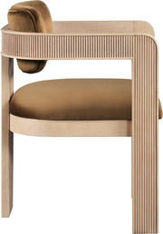Sacha Velvet Upholstered Dining Chair in Saddle, Set of 2 - 11094Saddle-C