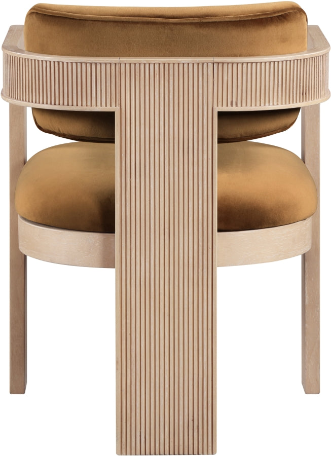 Sacha Velvet Upholstered Dining Chair in Saddle, Set of 2 - 11094Saddle-C