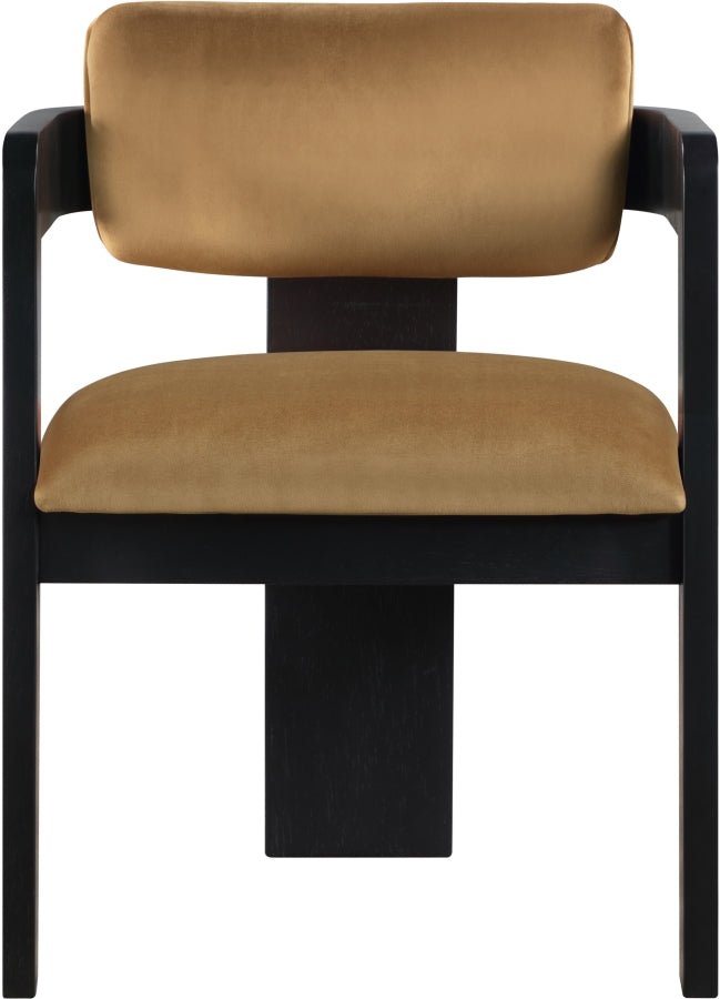 Sacha Velvet Upholstered Dining Chair in Saddle, Set of 2 - 11095Saddle-C