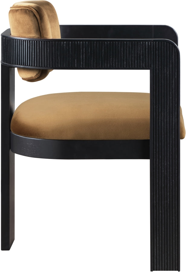 Sacha Velvet Upholstered Dining Chair in Saddle, Set of 2 - 11095Saddle-C