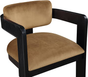 Sacha Velvet Upholstered Dining Chair in Saddle, Set of 2 - 11095Saddle-C