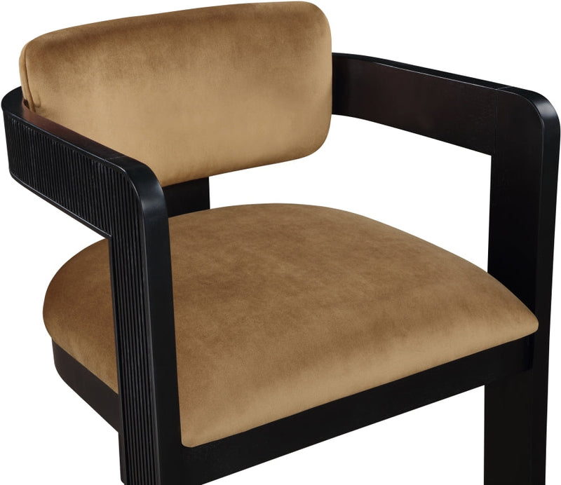 Sacha Velvet Upholstered Dining Chair in Saddle, Set of 2 - 11095Saddle-C