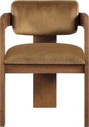 Sacha Velvet Upholstered Dining Chair in Saddle, Set of 2 - 11096Saddle-C