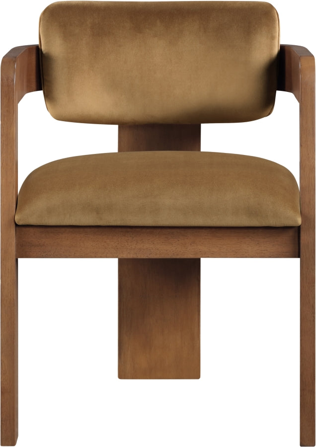 Sacha Velvet Upholstered Dining Chair in Saddle, Set of 2 - 11096Saddle-C