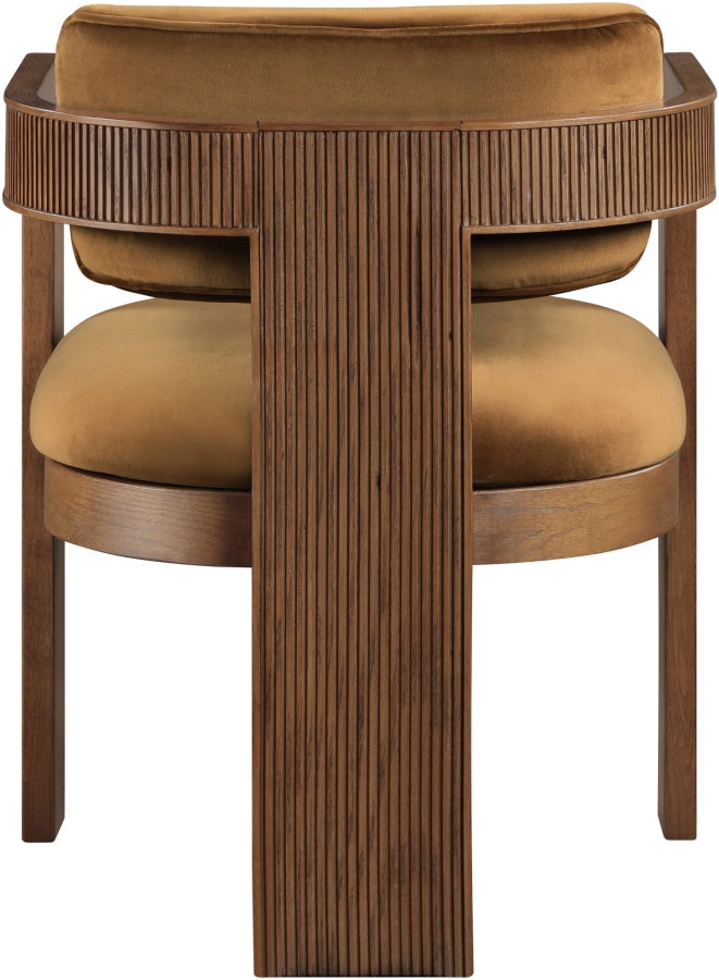 Sacha Velvet Upholstered Dining Chair in Saddle, Set of 2 - 11096Saddle-C
