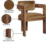 Sacha Velvet Upholstered Dining Chair in Saddle, Set of 2 - 11096Saddle-C