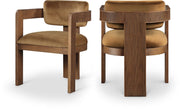 Sacha Velvet Upholstered Dining Chair in Saddle, Set of 2 - 11096Saddle-C