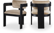 Sacha Velvet Upholstered Dining Chair in Taupe, Set of 2 - 11095Taupe-C