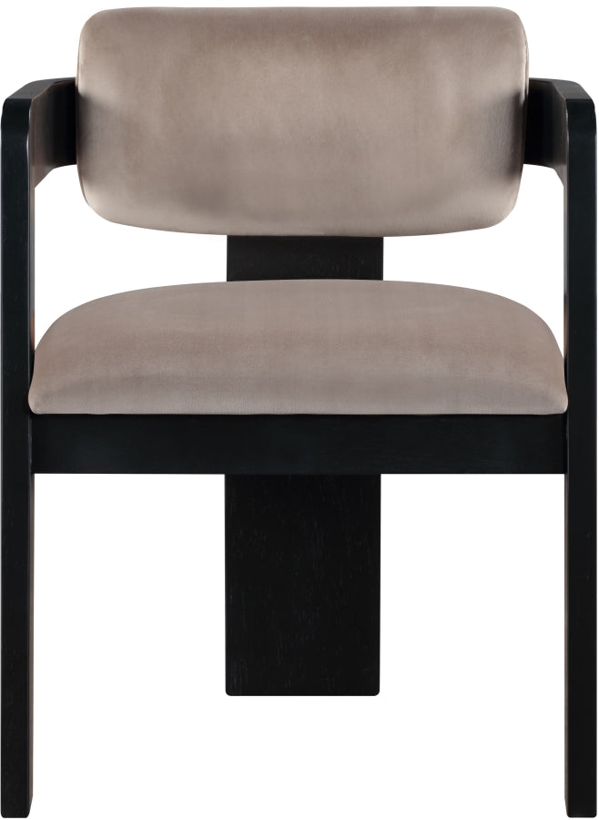 Sacha Velvet Upholstered Dining Chair in Taupe, Set of 2 - 11095Taupe-C