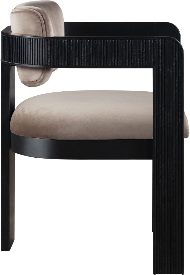 Sacha Velvet Upholstered Dining Chair in Taupe, Set of 2 - 11095Taupe-C