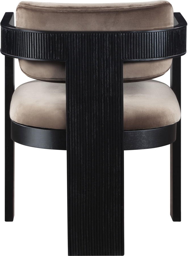 Sacha Velvet Upholstered Dining Chair in Taupe, Set of 2 - 11095Taupe-C