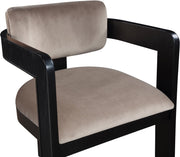 Sacha Velvet Upholstered Dining Chair in Taupe, Set of 2 - 11095Taupe-C