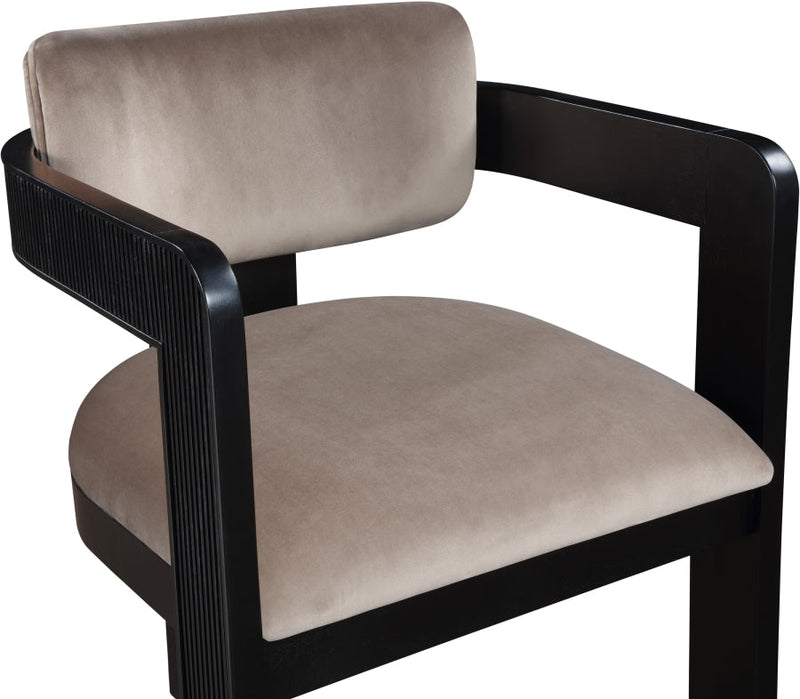 Sacha Velvet Upholstered Dining Chair in Taupe, Set of 2 - 11095Taupe-C