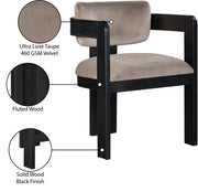 Sacha Velvet Upholstered Dining Chair in Taupe, Set of 2 - 11095Taupe-C