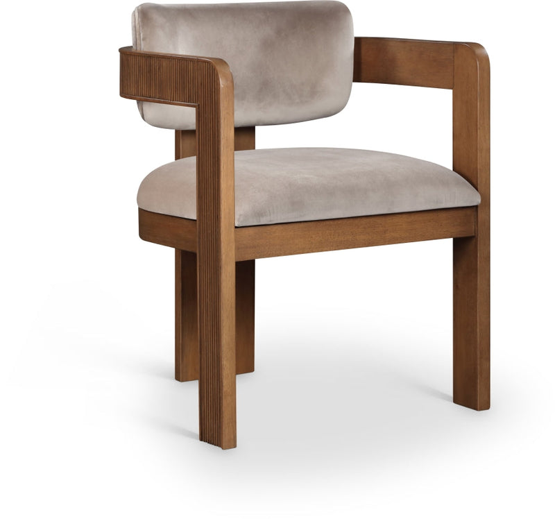 Sacha Velvet Upholstered Dining Chair in Taupe, Set of 2 - 11096Taupe-C