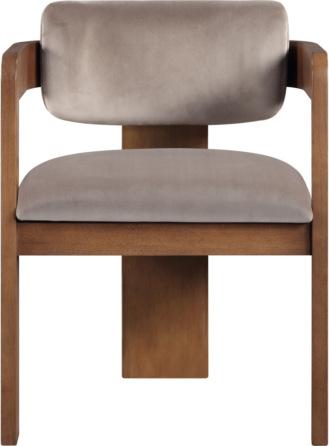 Sacha Velvet Upholstered Dining Chair in Taupe, Set of 2 - 11096Taupe-C
