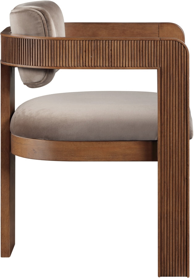 Sacha Velvet Upholstered Dining Chair in Taupe, Set of 2 - 11096Taupe-C