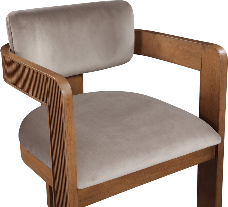 Sacha Velvet Upholstered Dining Chair in Taupe, Set of 2 - 11096Taupe-C