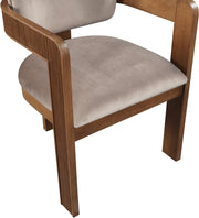 Sacha Velvet Upholstered Dining Chair in Taupe, Set of 2 - 11096Taupe-C
