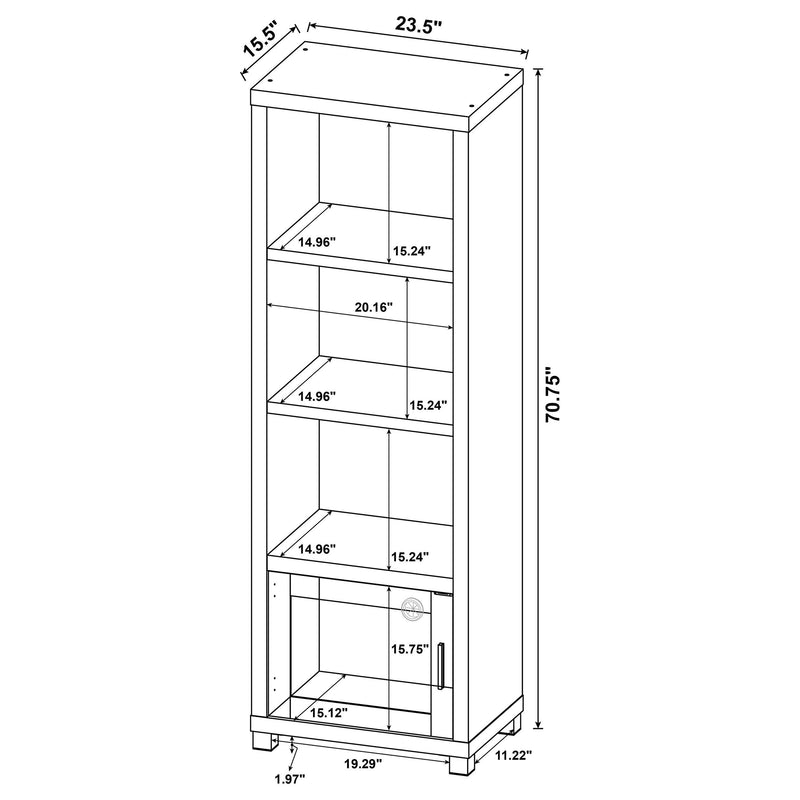 Sachin 3-shelf Engineered Wood Media Tower Black - 707756