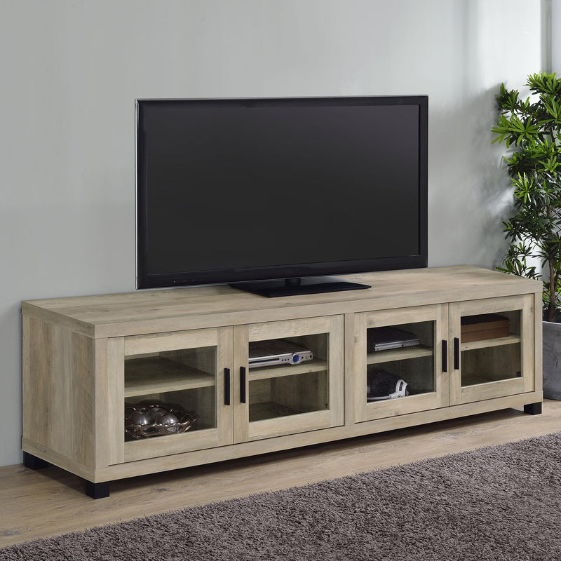 Sachin 4-door Engineered Wood 79-inch TV Stand Distressed Pine - 736283