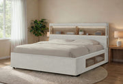 Sadie Beige King Bed With Storage - SADIE-BEIGE 3-KB