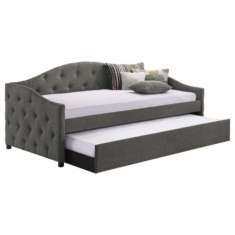 Sadie Upholstered Twin Daybed with Trundle Grey - 300638