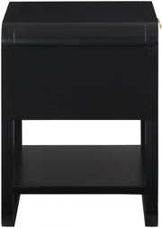 Sage Solid Wood And Natural Cane Nightstand in Black - 873Black-NS