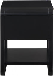 Sage Solid Wood And Natural Cane Nightstand in Black - 873Black-NS