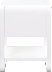 Sage Solid Wood And Natural Cane Nightstand in White - 873White-NS